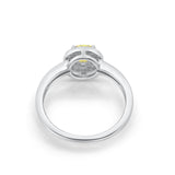 Halo Wedding Engagement Ring Round Cubic Zirconia 925 Sterling Silver -3