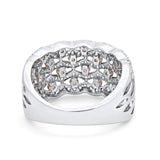 Half Eternity Fashion Band Ring Round Simulated CZ 925 Sterling Silver