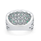 Half Eternity Fashion Band Ring Round Simulated CZ 925 Sterling Silver