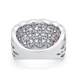 Half Eternity Fashion Band Ring Round Simulated CZ 925 Sterling Silver