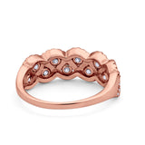 Weave Crisscross Infinity Ring Eternity Round Simulated CZ 925 Sterling Silver