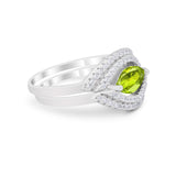 Two Piece Ring Band Round Simulated Cubic Zirconia 925 Sterling Silver