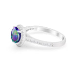 Accent Dazzling Wedding Ring Round Simulated Cubic Zirconia 925 Sterling Silver