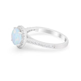 Accent Dazzling Wedding Ring Round Simulated Cubic Zirconia 925 Sterling Silver