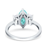 Marquise Art Deco Emerald Cut Wedding Bridal Ring Simulated Cubic Zirconia 925 Sterling Silver