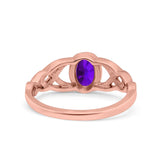 Infinity Twisted Wedding Ring Oval Cut Simulated Cubic Zirconia 925 Sterling Silver