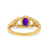Infinity Twisted Wedding Ring Oval Cut Simulated Cubic Zirconia 925 Sterling Silver