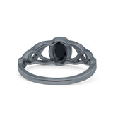 Infinity Twisted Wedding Ring Oval Cut Simulated Cubic Zirconia 925 Sterling Silver