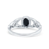 Infinity Twisted Wedding Ring Oval Cut Simulated Cubic Zirconia 925 Sterling Silver