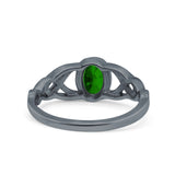 Infinity Twisted Wedding Ring Oval Cut Simulated Cubic Zirconia 925 Sterling Silver