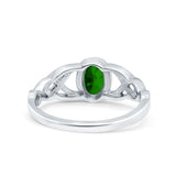 Infinity Twisted Wedding Ring Oval Cut Simulated Cubic Zirconia 925 Sterling Silver