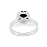 Solitaire Simulated Cubic Zirconia Wedding Ring Double Band 925 Sterling Silver