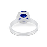 Solitaire Simulated Cubic Zirconia Wedding Ring Double Band 925 Sterling Silver