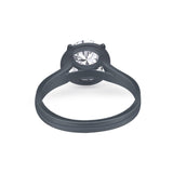 Solitaire Simulated Cubic Zirconia Wedding Ring Double Band 925 Sterling Silver