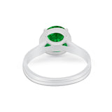 Solitaire Simulated Cubic Zirconia Wedding Ring Double Band 925 Sterling Silver