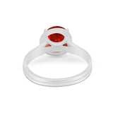 Solitaire Simulated Cubic Zirconia Wedding Ring Double Band 925 Sterling Silver