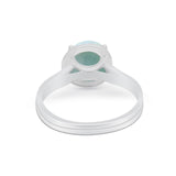 Solitaire Simulated Cubic Zirconia Wedding Ring Double Band 925 Sterling Silver