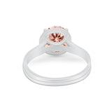 Solitaire Simulated Cubic Zirconia Wedding Ring Double Band 925 Sterling Silver