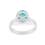 Solitaire Simulated Cubic Zirconia Wedding Ring Double Band 925 Sterling Silver