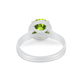 Solitaire Simulated Cubic Zirconia Wedding Ring Double Band 925 Sterling Silver