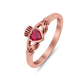 Irish Claddagh Heart Promise Ring Simulated Cubic Zirconia 925 Sterling Silver