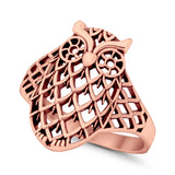 Filigree Owl Ring Band 925 Sterling Silver Lucky Owl
