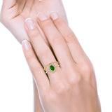 Halo Wedding Piece Bridal Ring Oval Simulated Cubic Zirconia Sterling Silver