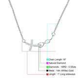 Cross Pendant Diamond Infinity Necklace 14K Gold 0.05ct