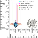 14K Gold 1.5ct Teardrop Art Deco Pear 9mmx6mm G SI Diamond Engagement Wedding Ring