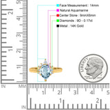 14K Gold 1.5ct Teardrop Art Deco Pear 9mmx6mm G SI Diamond Engagement Wedding Ring