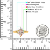 14K Gold 1.5ct Teardrop Art Deco Pear 9mmx6mm G SI Diamond Engagement Wedding Ring