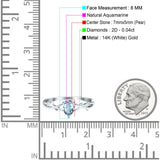 14K Gold 0.75ct Pear Art Deco G SI Diamond Engagement Ring Size 6.5