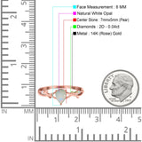 14K Gold 0.75ct Pear Art Deco G SI Diamond Engagement Ring Size 6.5