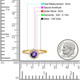14K Gold 0.99ct Round Petite Dainty 6mm G SI Diamond Engagement Wedding Ring