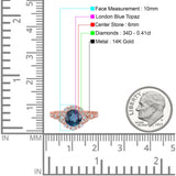 14K Gold 1.25ct Floral Art Deco Round 6mm G SI Diamond Engagement Wedding Ring