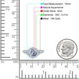 14K Gold 1.25ct Floral Art Deco Round 6mm G SI Diamond Engagement Wedding Ring