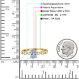 14K Gold 1.4ct Oval Vintage Style 8mmx6mm G SI Diamond Engagement Wedding Ring
