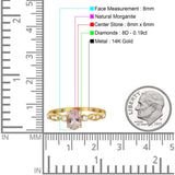 14K Gold 1.4ct Oval Vintage Style 8mmx6mm G SI Diamond Engagement Wedding Ring