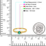 14K Gold 0.33ct Round Petite Dainty Art Deco 4mm G SI Diamond Engagement Wedding Ring