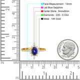 14K Gold 1.54ct Vintage Oval 8mmx6mm G SI Diamond Engagement Wedding Ring