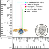 14K Gold 1.54ct Vintage Oval 8mmx6mm G SI Diamond Engagement Wedding Ring