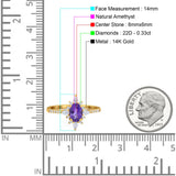 14K Gold 1.54ct Vintage Oval 8mmx6mm G SI Diamond Engagement Wedding Ring