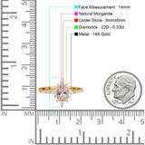 14K Gold 1.54ct Vintage Oval 8mmx6mm G SI Diamond Engagement Wedding Ring