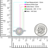 14K Gold 0.77ct Halo Art Deco Round 5.5mm G SI Diamond Engagement Wedding Ring