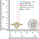 14K Gold 1.42ct Teardrop Pear Halo 8mmx6mm G SI Diamond Engagement Wedding Ring