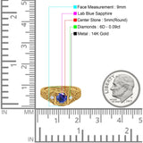 14K Gold 0.15ct Round Antique Style 5mm G SI Diamond Engagement Wedding Ring