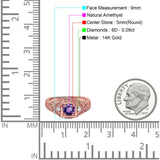 14K Gold 0.15ct Round Antique Style 5mm G SI Diamond Engagement Wedding Ring