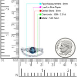 14K Gold 1.05ct Round 6mm G SI Diamond Engagement Bridal Wedding Ring
