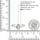 14K Gold 1.28ct Oval 8mmx6mm G SI Diamond Engagement Wedding Ring