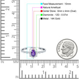 14K Gold 0.5ct Oval Vintage Floral 6mmx4mm G SI Diamond Engagement Wedding Ring